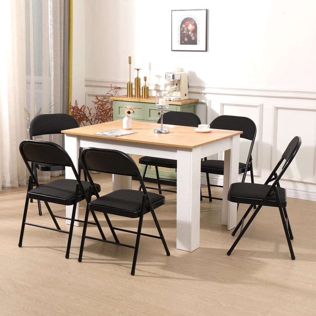 Black Fabric Padded Folding Chair 6 Pack D660