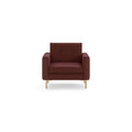 Brick Red Modular Armchair, 1 Seater, Brass Metal Legs B5235