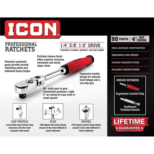 1/4 in. Drive Stubby Low-Profile Ratchet P71274
