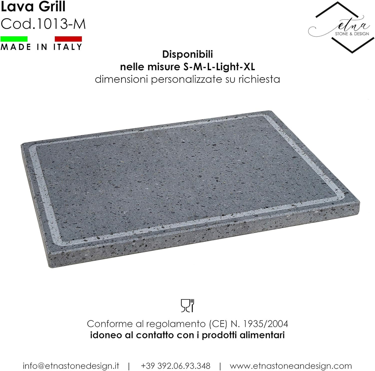 Lava Stone Polished Plate for Oven and Barbecue E608