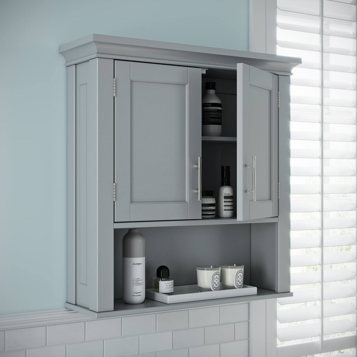 Gray Storage Wall Cabinet S35722