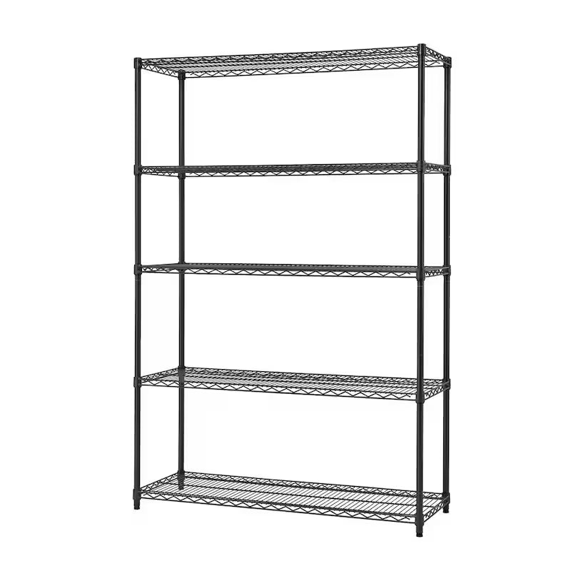 Black 5-Tier Steel Wire Shelving Unit M454
