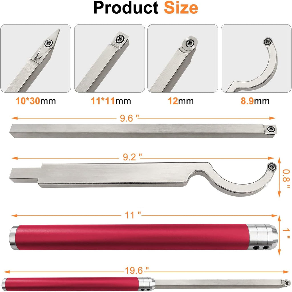 7pc Carbide Woodturning Tools with Detachable Alloy Handle R16220