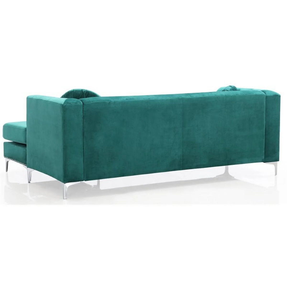 Velvet Sofa Chaise and Loveseat 2-Piece Set in Green V70021