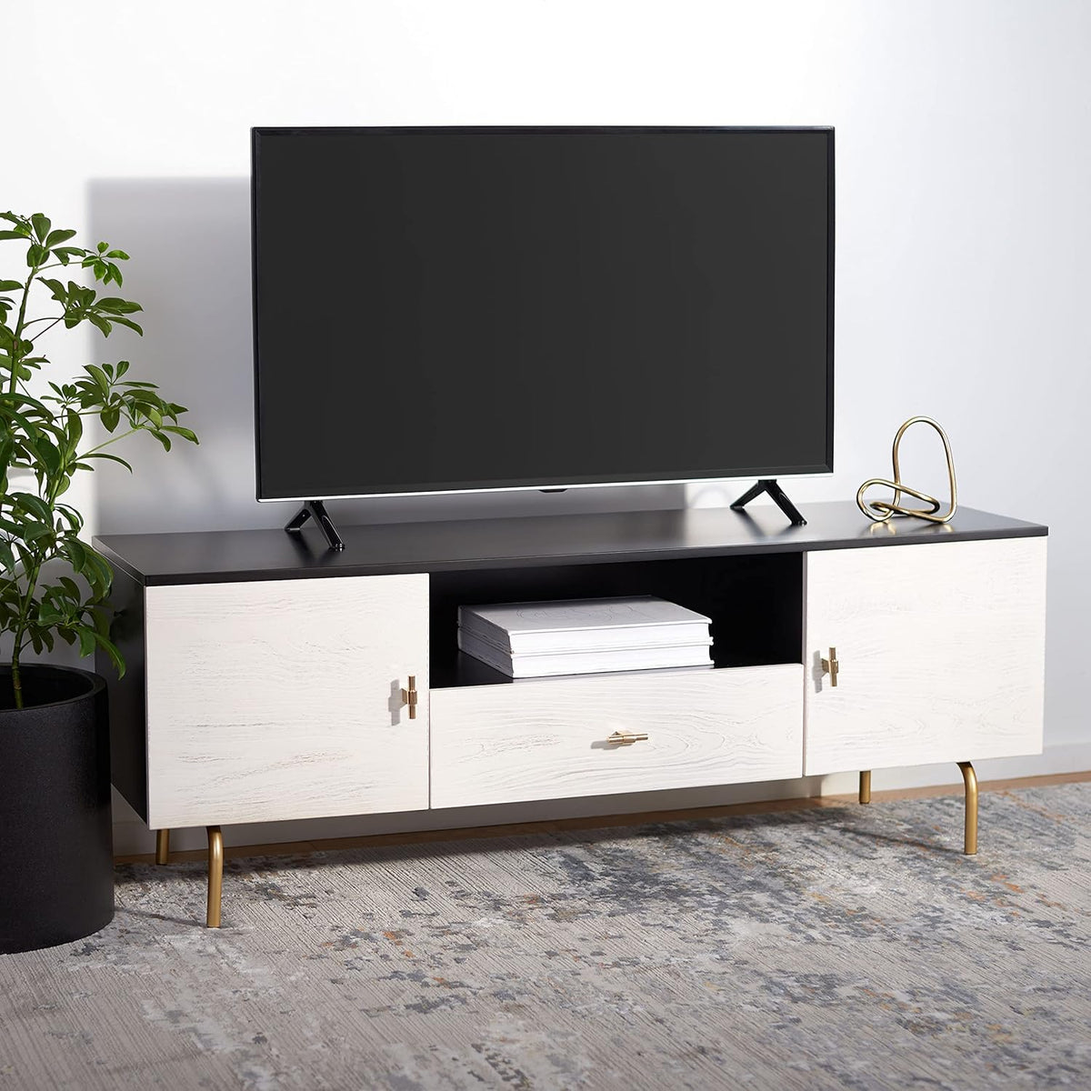Black/Walnut Media Stand J5385