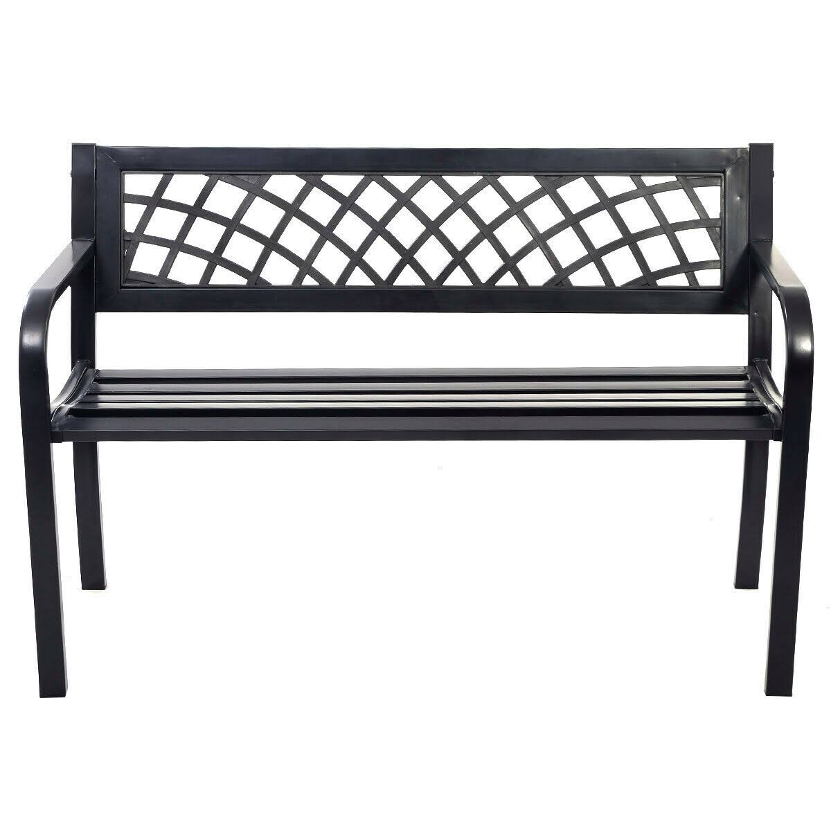 Antique Steel Bench Patio Garden Chair Z473157