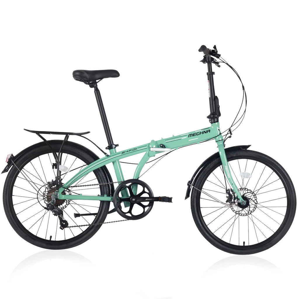 Blue 7 Speed Aluminum Folding Bike L88536