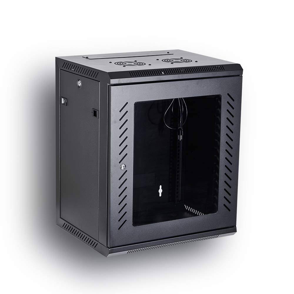 12U Wall Mount Rack Server Cabinet 19-inch Network Enclosure with Locking Glass Door S6220