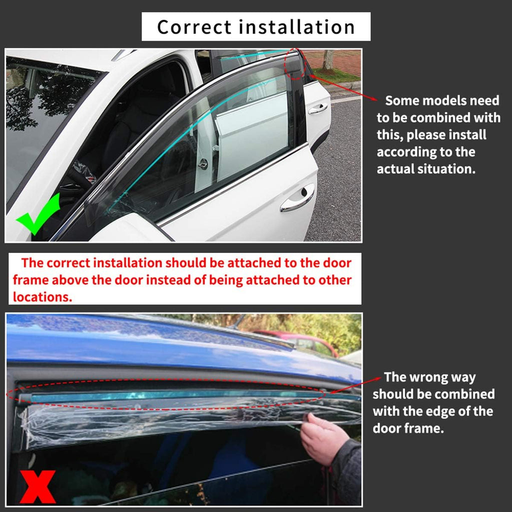 Smoke Tape-On Side Window Deflectors U4955