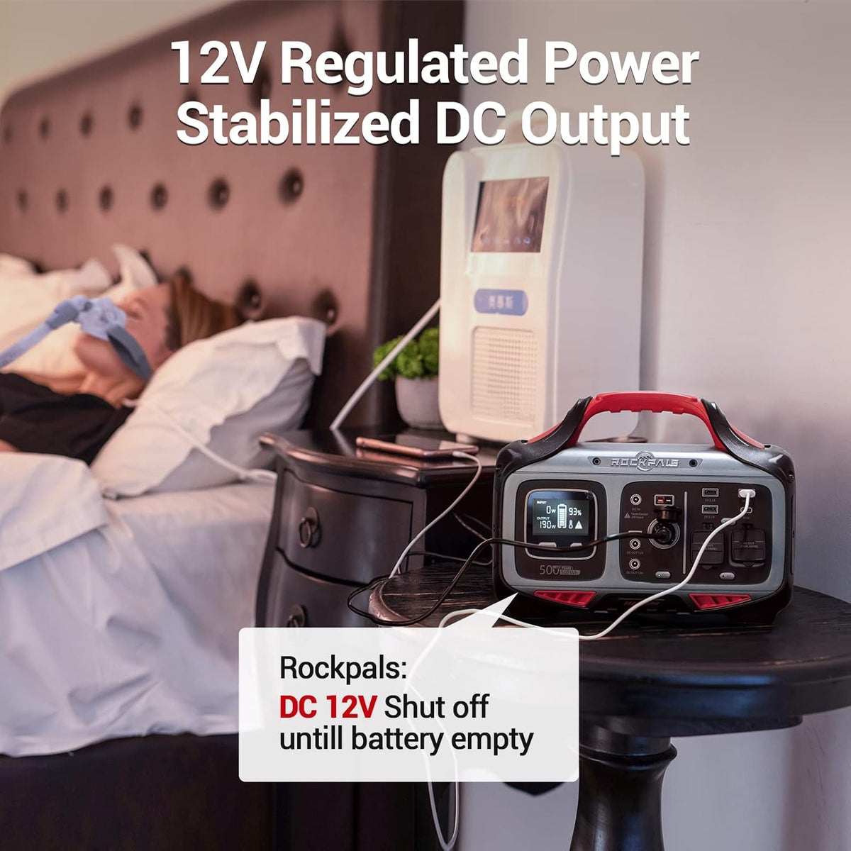 Portable Power Station 500W 505Wh Solar Generator with 2 AC Outlet C66038