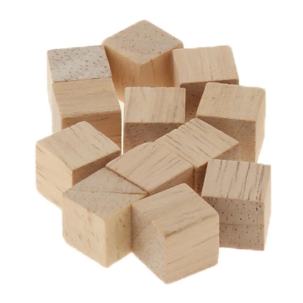 400pcs Natural Wooden Building Blocks Cubes Set J46901
