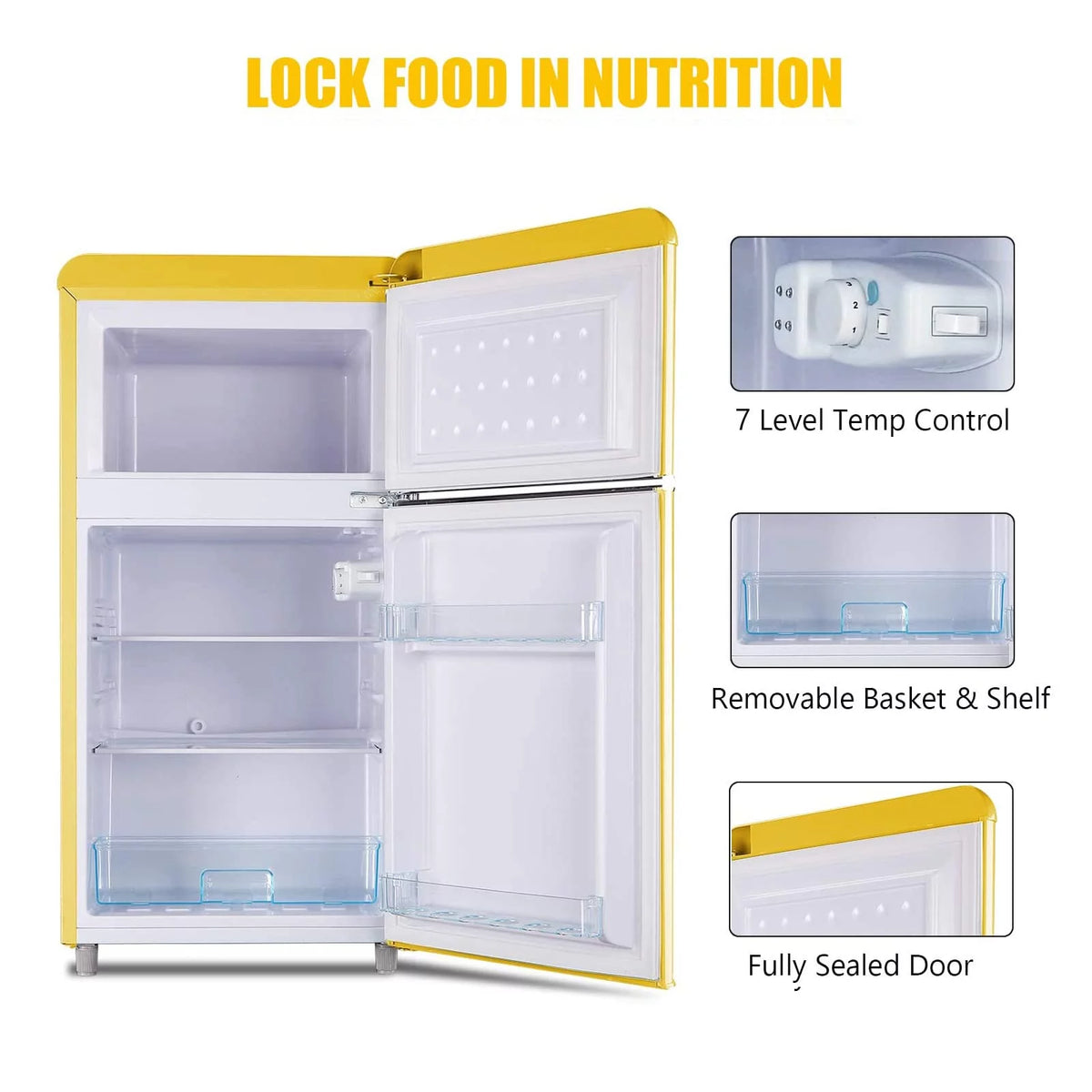 3.2 Cu ft Two Door Mini Fridge with Freezer O719