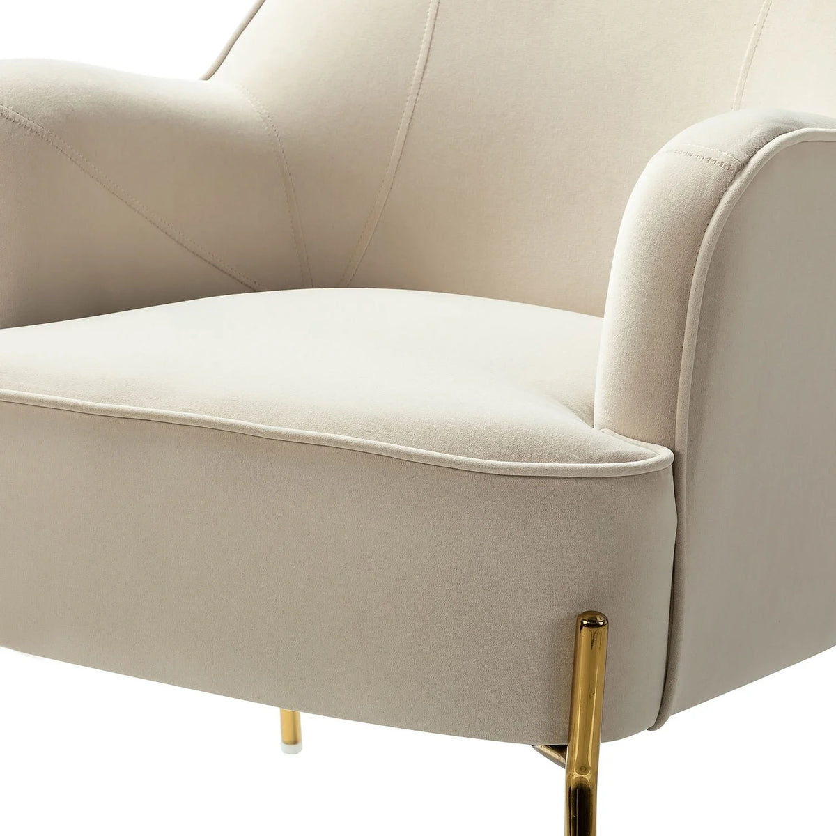 Modern Velvet Accent Chair with Metal Legs O502430