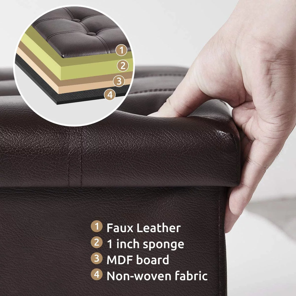 15 inches Folding Storage Ottoman Bench with 55L Storage Space R68322