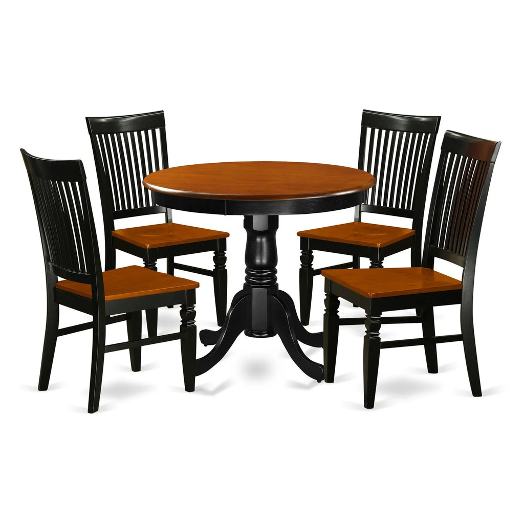5 Piece Wood Dining Table and Chairs E53849