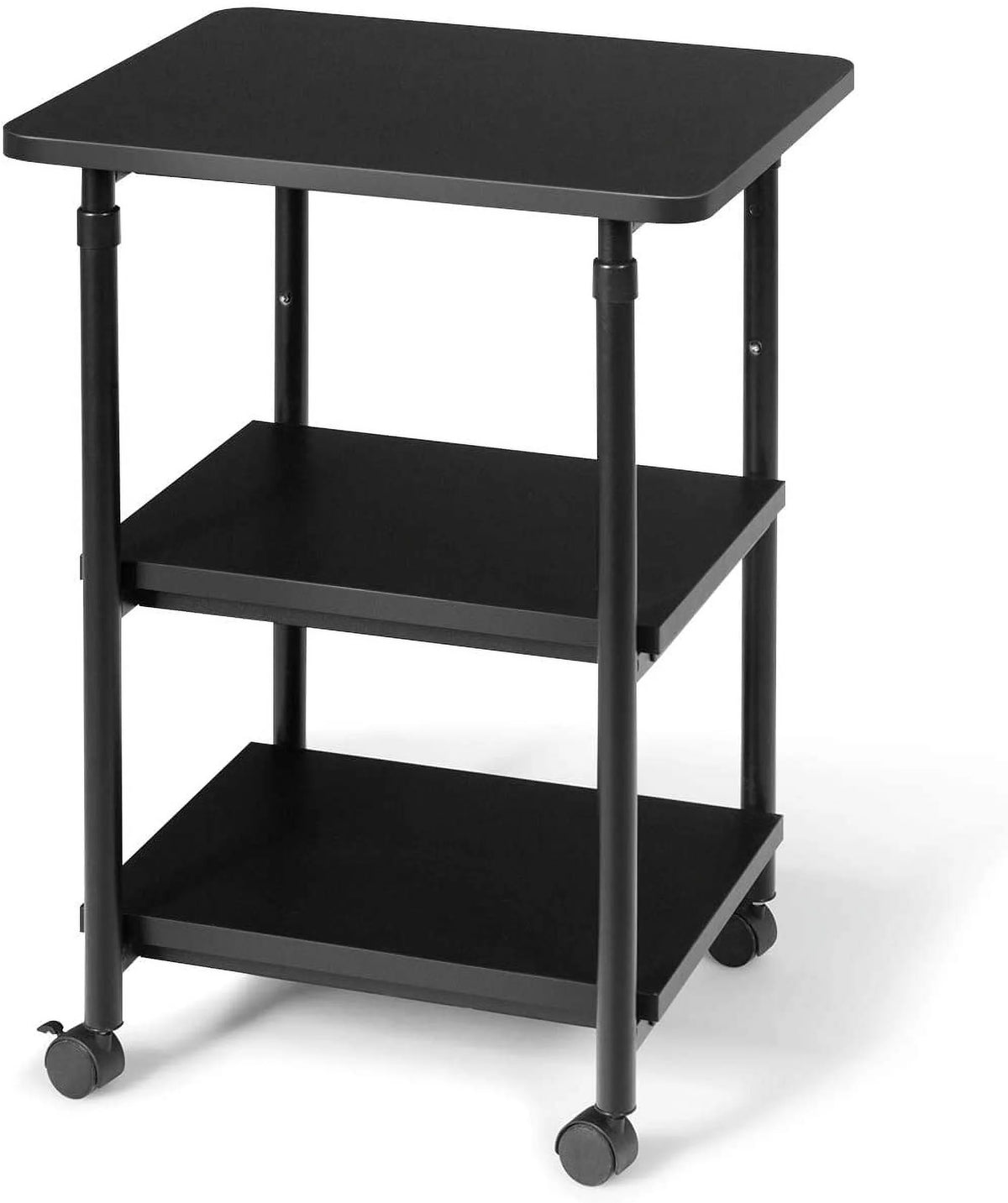 3-Tier Adjustable Rolling Printer Stand with 2 Storage Shelves A3810