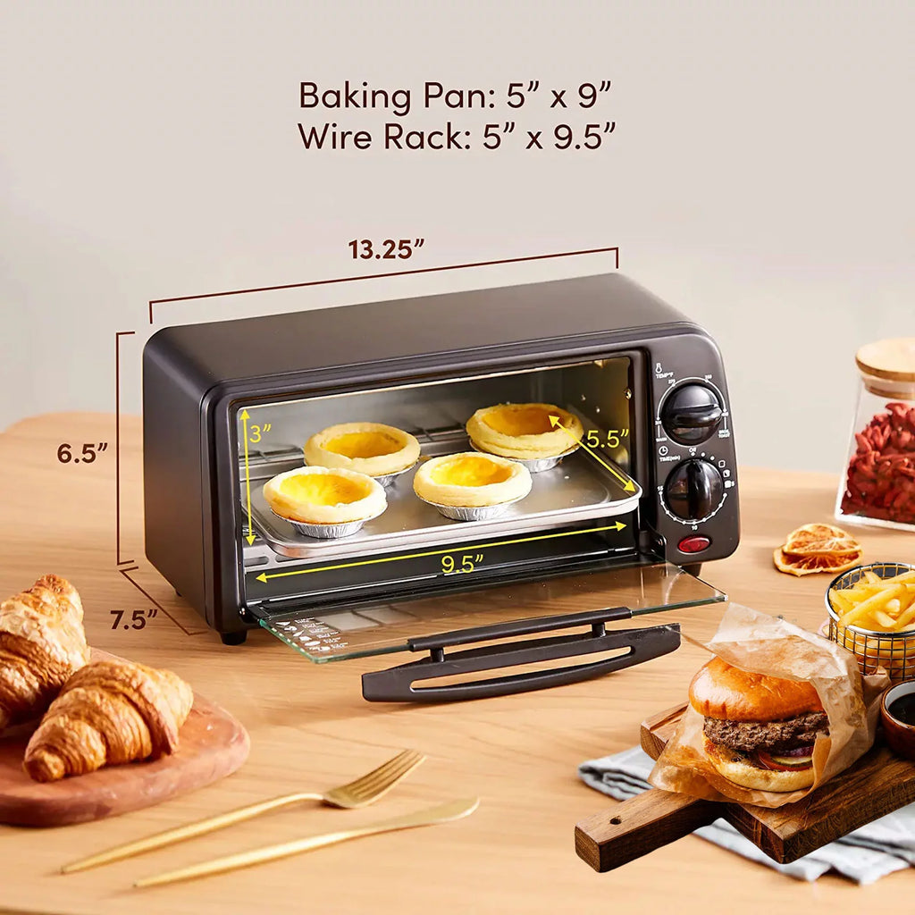 2 Slice Countertop Toaster Oven with 15 Minute Timer & Pan X8535