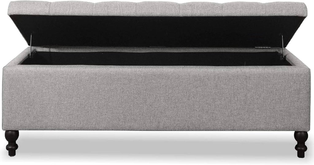 Grey Upholstered Storage Ottoman O68051