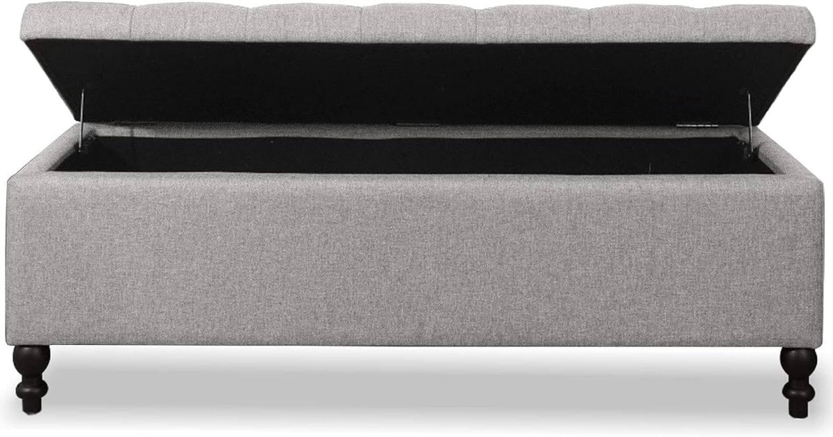 Grey Upholstered Storage Ottoman O68051
