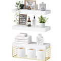 Wall Mounted Floating Shelves 16 inch Set of 3 Rustic Brown L72933