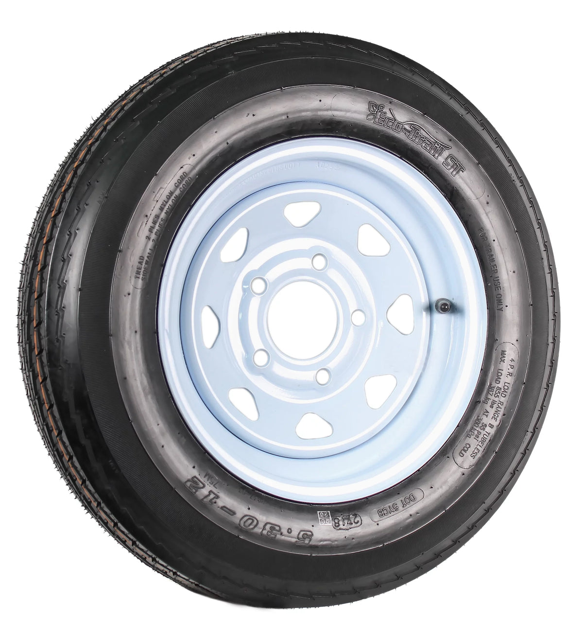 5.30-12 Trailer Tire On Rim 12 in. 5 Lug Hole Wheel A705800