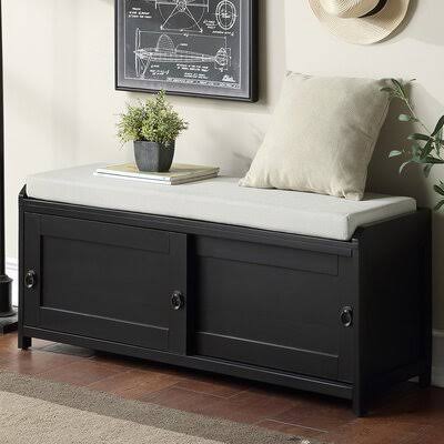 Black Cabinet Storage Bench T2207