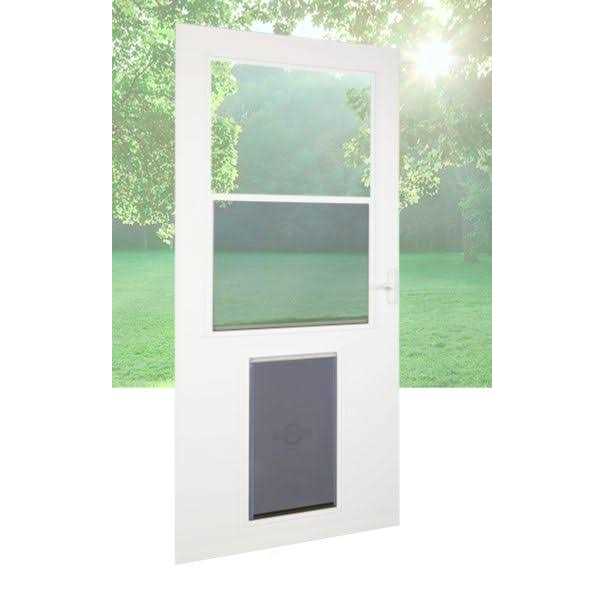 White High-view Wood Core Storm Door H9562