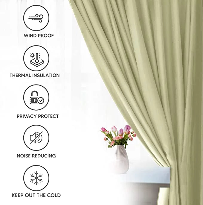Blackout Curtain Panel Ivory 60 Inch Wide by 72 Inch Long U69131