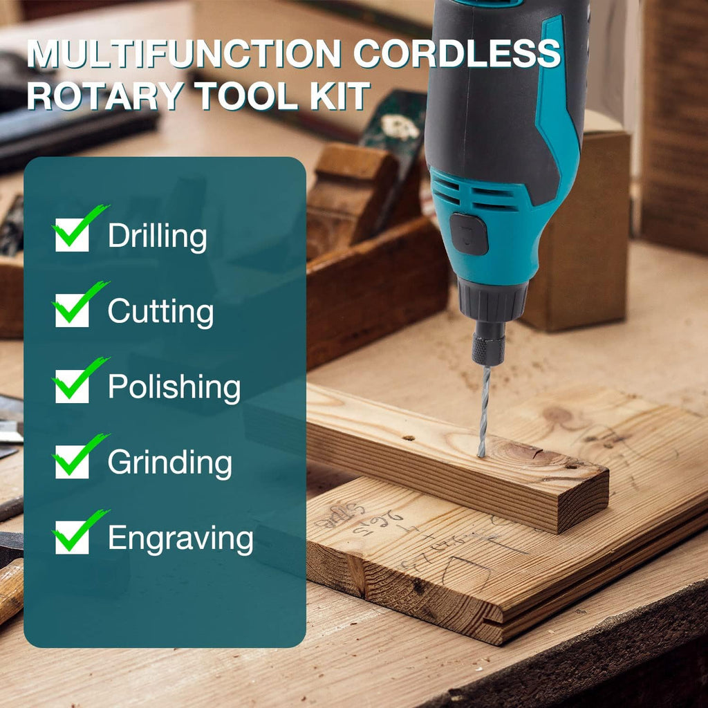 Cordless Rotary Tool 93 Accessories Variable Speed Electric Drill Set 12-Volt Multi-Purpose Power Rotary Tool Kit Pack of 2 B463008
