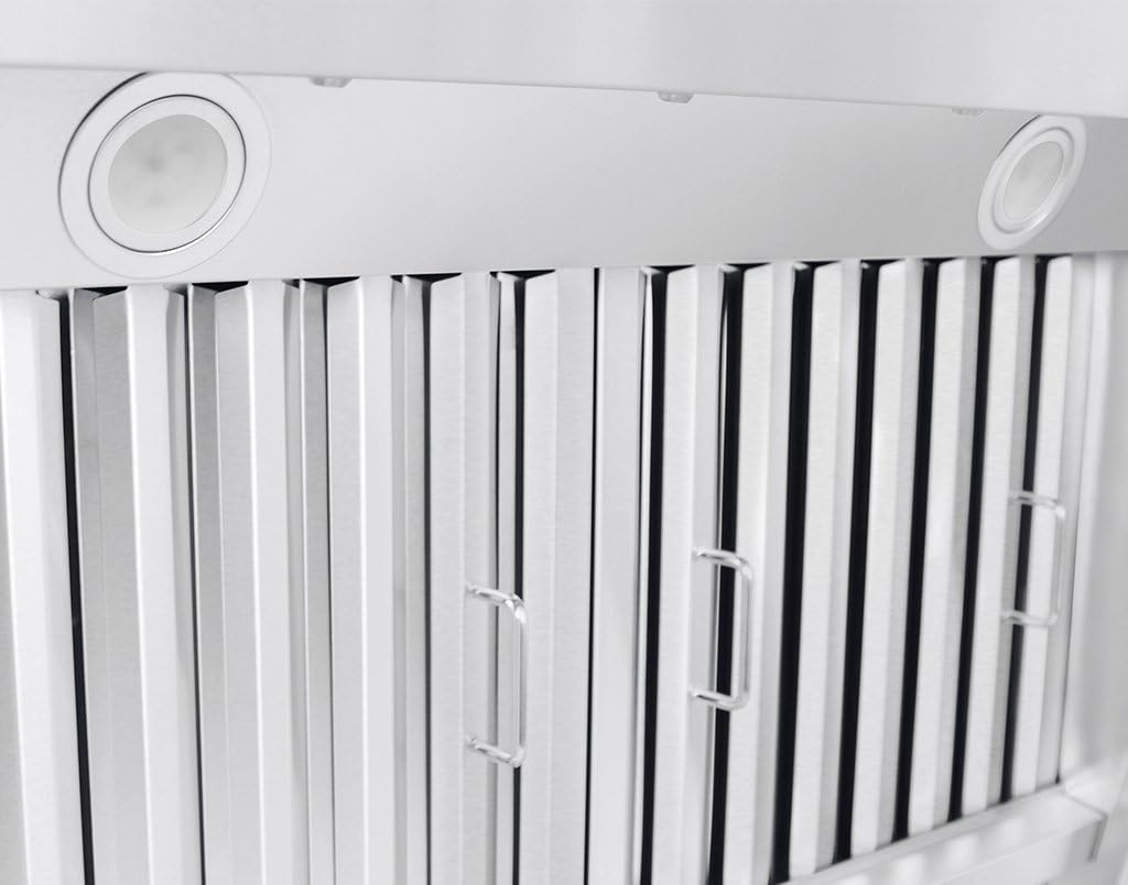 Stainless Wall Range Hood, 1000 Max CFM, 4 Speed, 30 36 42 48 54 60 inch Z750