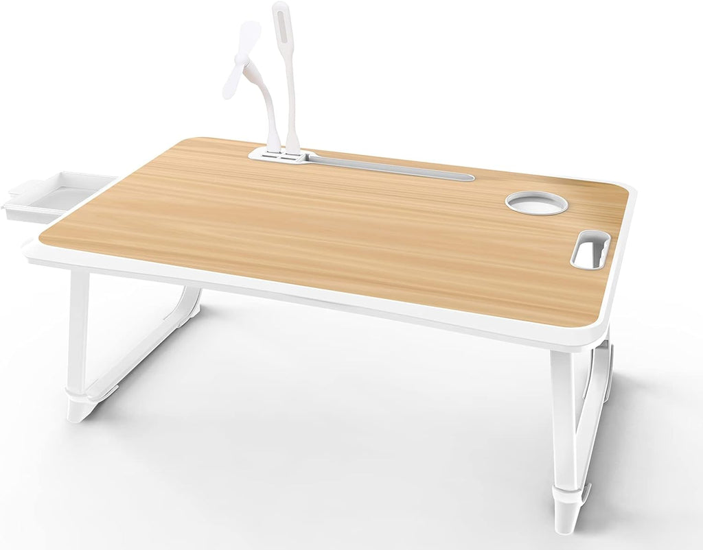 Gray Pack of 2 Laptop Bed Desk Tray with Foldable Legs Storage Drawer W245582