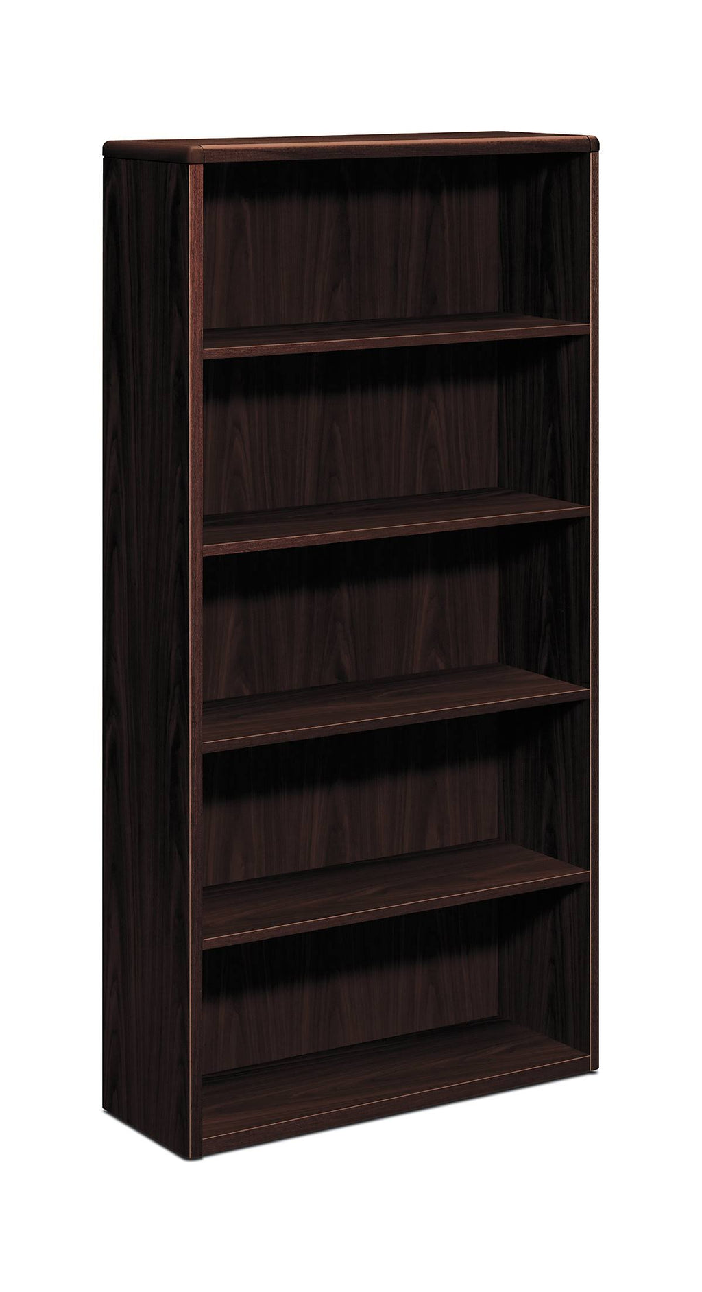5-Shelf Mahogany Wood Bookcase E94354