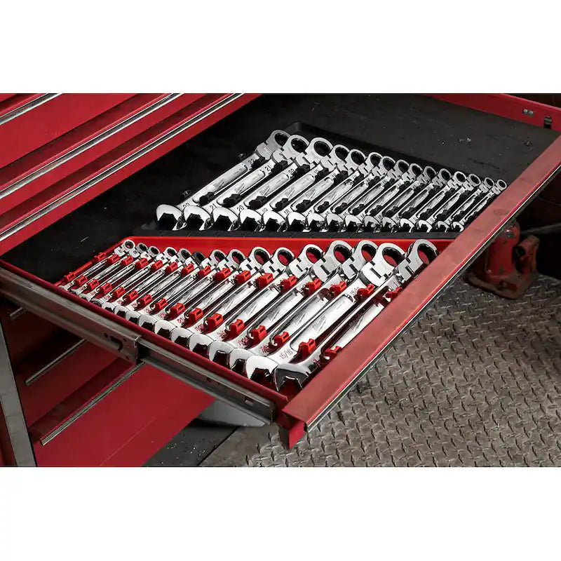 19-Piece Flex-Head Ratcheting Combination Wrench Set Metric Z504299