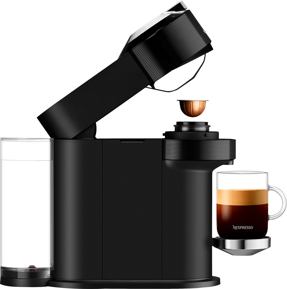 Black Coffee Machine with Milk Frother W602