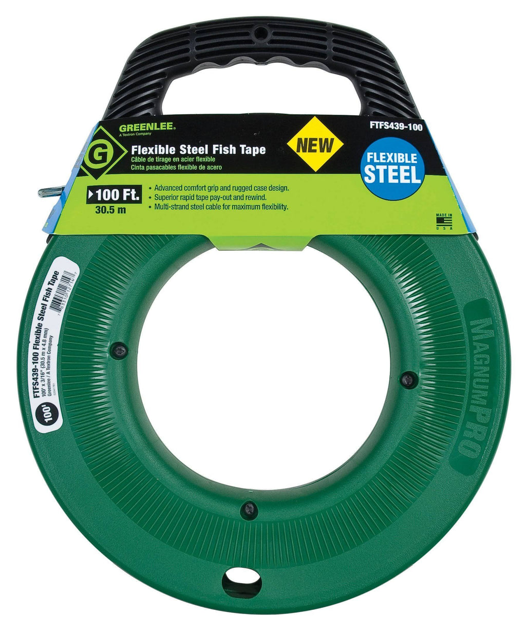 Flexible Steel Fish Tape, 100 ft. Y29290