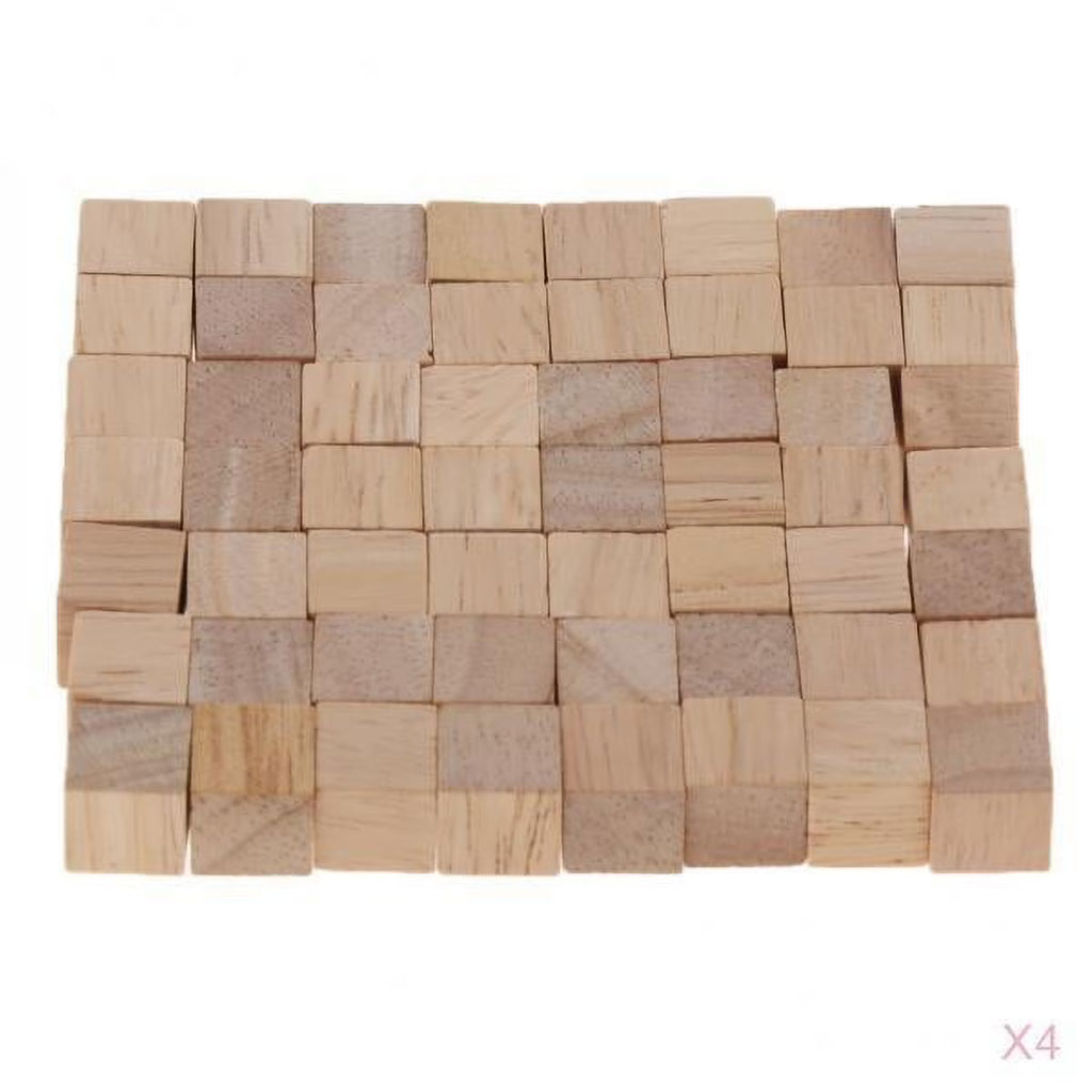 400pcs Natural Wooden Building Blocks Cubes Set J46901