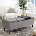 Grey Upholstered Storage Ottoman O68051