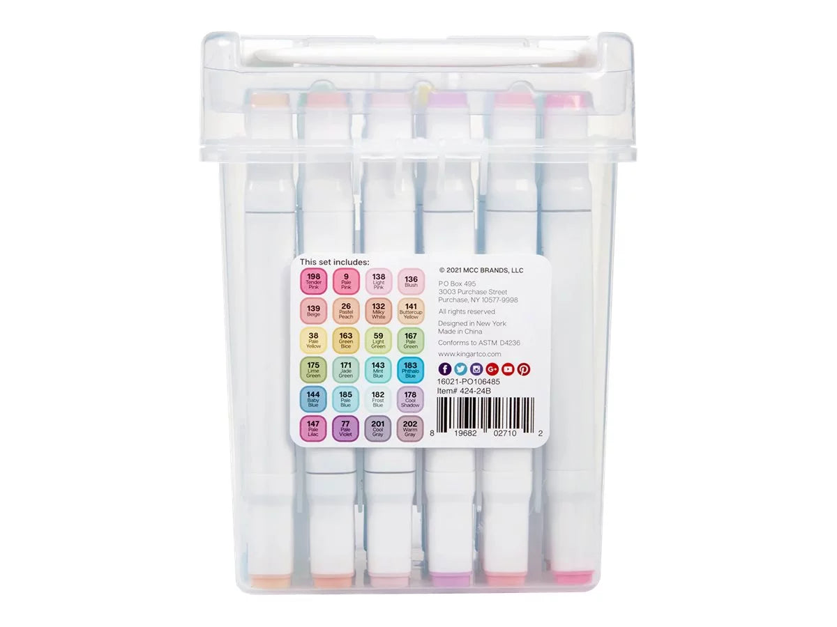 Alcohol-Based Ink Double-Ended Sketch Markers, Assorted 24 Piece Y946739
