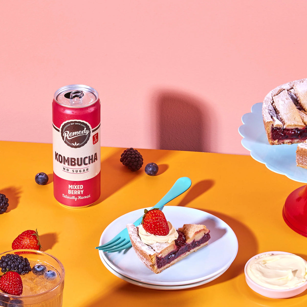 Mixed Berry Sugar Free Kombucha 12 Pk 11.2 oz Cans D171