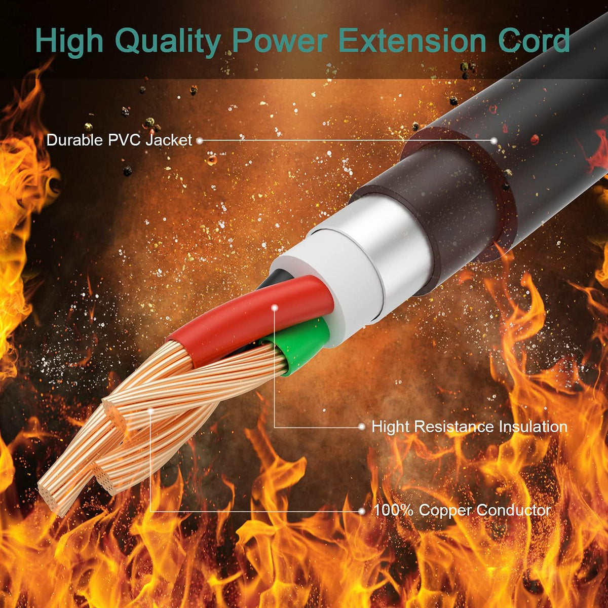 Dryer Extension Cord 3 Prong, 30 Amp, NEMA 10-30P to 10-30R, 125V/250V, 50 Feet H41404