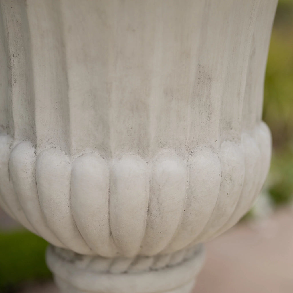 Antique White Concrete Urn Planter T14028