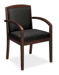 Black Leather Wood Guest Chair O11571