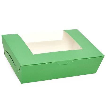 Green Bakery Box, 5-1/4 inch x 4 3/8 inch x 1 1/2 inch, Quantity: 100 B848713
