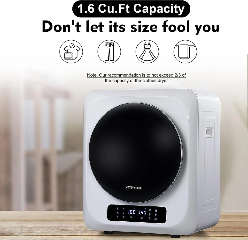 Compact Electric Laundry Dryer with Stainless Steel Drum K827097