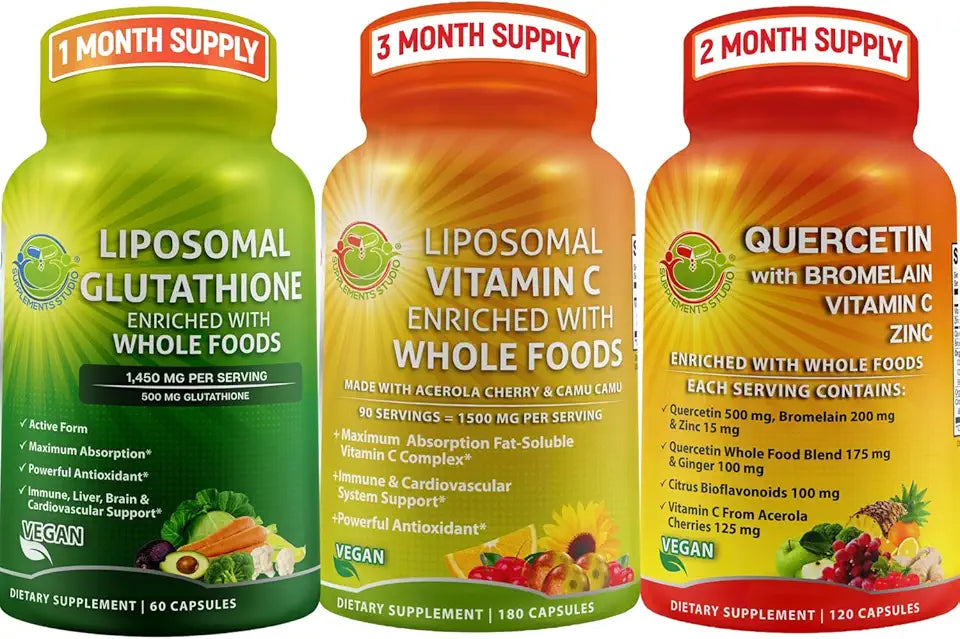 1500mg Liposomal Vitamin C Capsules and 500mg Glutathione Supplement B899