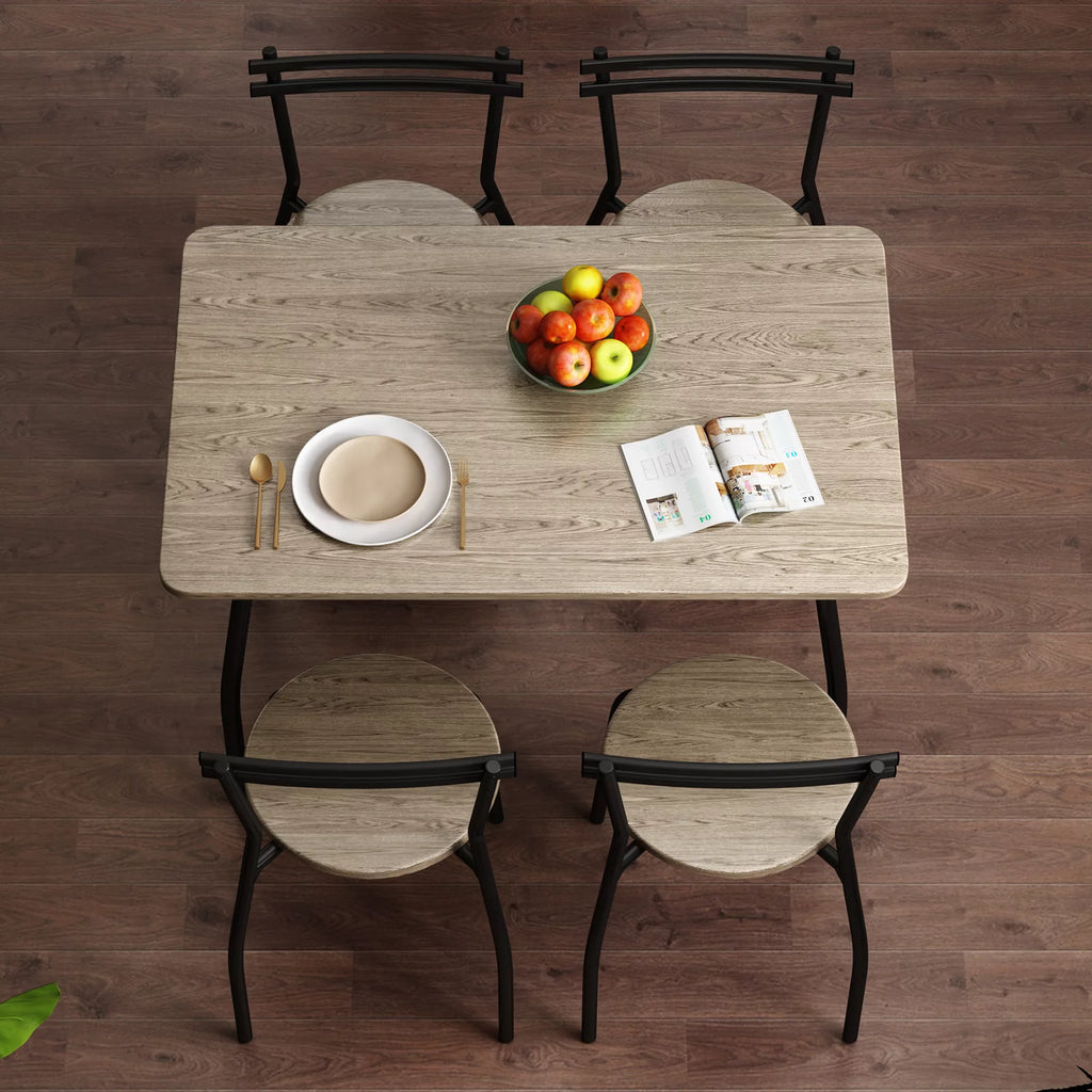 5-Piece Kitchen Table and Chairs for 4 Metal Frame Q69119